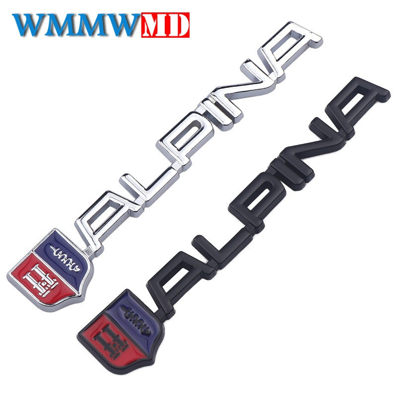 Bil Styling Alpina Emblem Sticker Montera Bricka 3d Metall Dekal För Bmw Alpina M M3 M5 M6 X1 X3 X5 X6 E46 E39