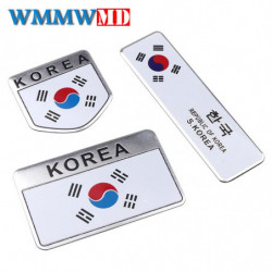 3d Aluminium Legering Asien Korea Nationell Flagga Bil Sticker Bil Motorcykel Exteriör Dekorera Tillbehör För