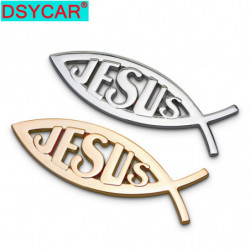 Dsycar 1 St 3d Metall Jesus Bil Sida Fender Bak Trunk Emblem Bricka Sticker Dekaler För Jeep Undvika Mercedes