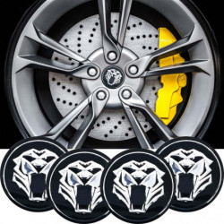 4pack Massa Bil Motorcykel 56mm 3d Tiger Huvud Styrning Hjul Centrum Nav Keps Emblem Bricka Klistermärken För