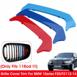 3pcs 11 Galler 3d Mcolor Bil Främre Grill Grill Trimma Remsa Omslag Sticker Spänne Dekoration För Bmw 1 Serier