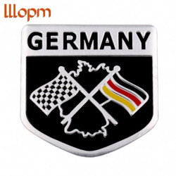 1 St 3d Metall Aluminium Bil Emblem Tyskland Tysk Flagga Emblem Grill Bricka Dekal Sticker Tävlings Motorsports