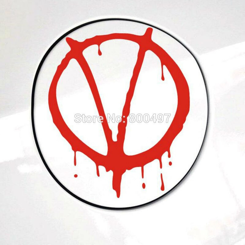 Est Kreativ V Logotyp V För Vendetta Rolig Varning Sticker Bil Dekoration Dekaler För Volkswagen Bmw Benz Opel