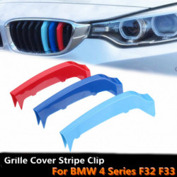 3pcs Tri Färg 3d Bil Främre Grill Omslag Trimma Remsa Sticker Diy Dekoration För Bmw 4 Serier F32 F33 2014