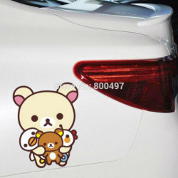 Est Bil Sticker Tecknad Serie Björn Rilakkuma Kombination Bil Omslag För Tesla Toyota Volkswagen Chevrolet Vadställe