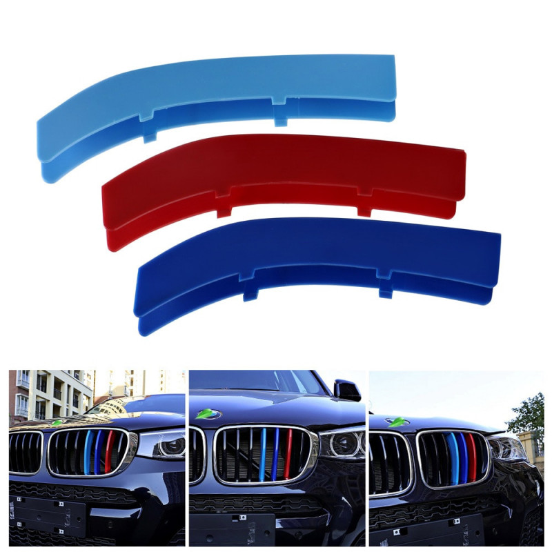 Bil Främre Grill Trimma Sport Remsa Omslag 3d Bil Sticker För Bmw 3 5 Serier Motorsport Kraft Prestanda Sticker