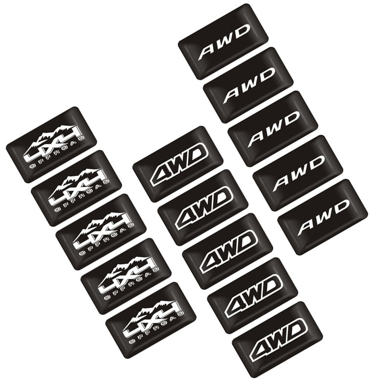 10 St 3d Bil Styling Epoxi Sticker Awd Emblem 4wd Bricka Logotyp Dekoration Dekal För Toyota Impreza Honda 4x4