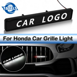 3d Bil Logotyp Sticker Magmuskler Krom Grill Logotyp Bricka Led Dekoration Lights För Honda Stad Crv Xrv Hrv Bevilja