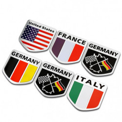 3d Aluminium Usa Frankrike Tyskland Italien Flagga Bil Sticker Tillbehör För Vadställe Fokus 2 3 Cruze Kia Rio