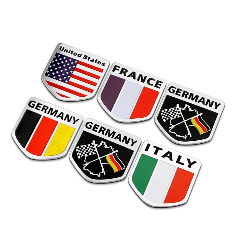 3d Aluminium Usa Frankrike Tyskland Italien Flagga Bil Sticker Tillbehör För Vadställe Fokus 2 3 Cruze Kia Rio