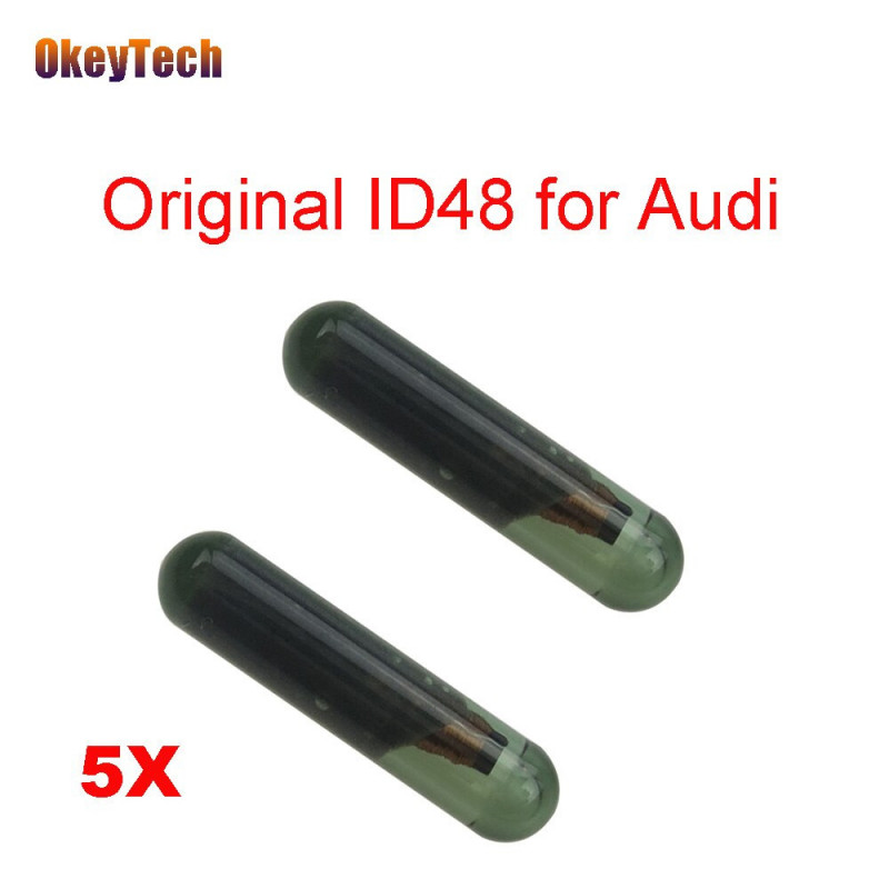 Okeytech 5pcs Massa Id48 För Audi Nyckel Bil Transponder Glas Rör Cloner 48 Chip Bil Nyckel Chip Kan A2 Tp25