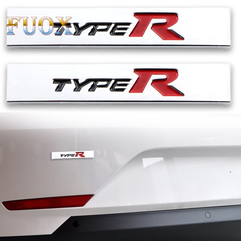 2pcs Bil Tillbehör 3d Metall Legering Typ R Typer Sticker För Honda Stad Crv Xrv Hrv Bevilja Passa Jazz Ström