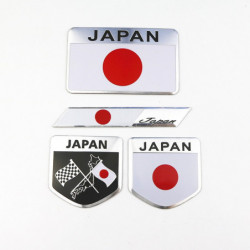 4pack Metall Japansk Flagga Emblem Bricka Logotyp Japan Bil Styling Sticker Dekal För Toyota Honda Suzuki Nissan