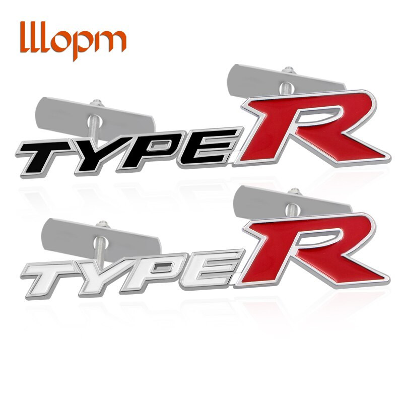 1 St Typ R Logotyp Bil Främre Grill Emblem Bricka Märkning För Honda Stad Crv Crz Hrv Bevilja Passa Ström Crider