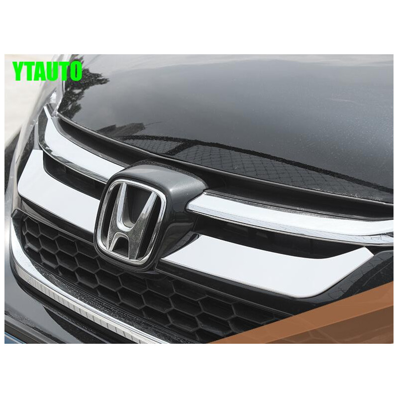 Främre Grill Trim För Honda Crv 2015 Rostfri Stål 2pcs Uppsättning Bil Exteriör Tillbehör