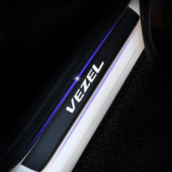 För Honda Vezel Bil Dörr Tröskel Välkommen Trampa Klistermärken Dörr Tröskel Vakt 4d Kol Fiber Vinyl Sticker