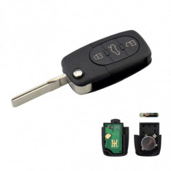 Okeytech 4d0837231a 3 Knapp Flip Hopfällbar Avlägsen Kontrollera Nyckel 433mhz Id48 Chip För Audi A3 A4 A6 A8