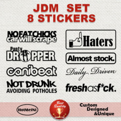 Meini 8pcs Jdm Dekal Uppsättning Bil Sticker Vinyl Stickerbomb Hella Illest Hållning Låg Liv För Honda Japan