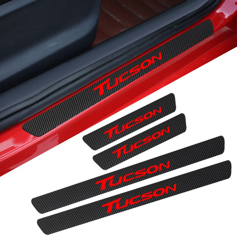 4pack Vattentät Kol Fiber Sticker Skyddande För Hyundai Tucson Bil Tillbehör Bilar