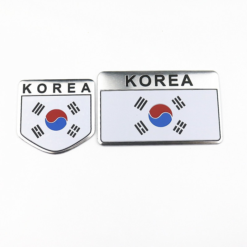 Bil Styling 3d Korea Flagga Emblem Bricka Bil Sticker Dekaler Tillbehör För Kia Rio Hyundai Ssangyong Daewoo