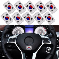 10 St Bil Styling Bil Epoxi Sticker Bil Styrning Hjul Sticker Söder Korea Flagga Logotyp För Ssangyong Hyundai