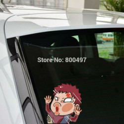 Est Bil Styling Naruto Gaara Utslagning De Glas Klistermärken Bil Dekal För Toyota Chevrolet Volkswagen Tesla