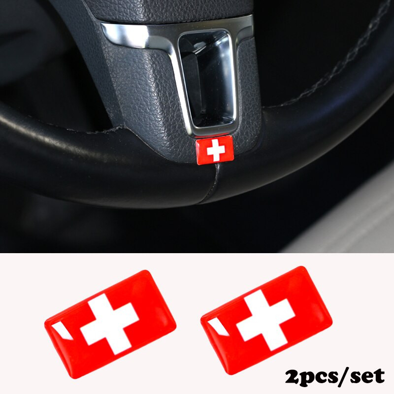 2pcs Uppsättning Styrning Hjul 3d Epoxi Bil Styling Passa För Hyundai Corsa Bil Sticker Schweiz Portugal Storbritannien