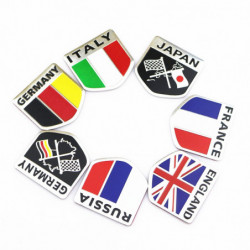 3d Aluminium Bil Flagga Sticker Tillbehör För Mazda Mitsubishi Audi Hyundai Opel Skoda Vadställe Lada Renault