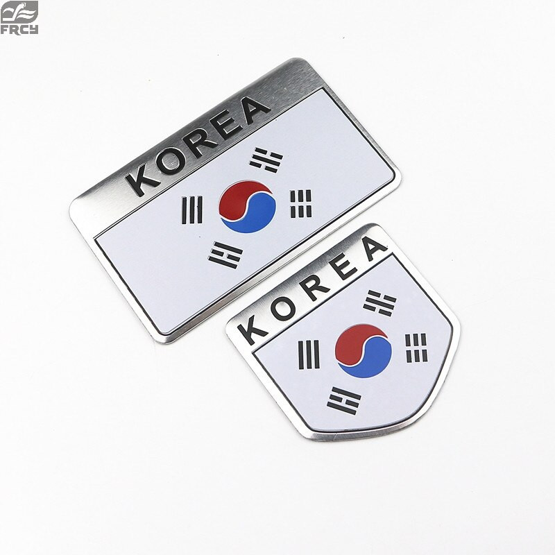 2pcs Bil Styling 3d Korea Flagga Emblem Bricka Bil Sticker Dekaler Tillbehör För Kia Rio K2 Hyundai Ssangyong