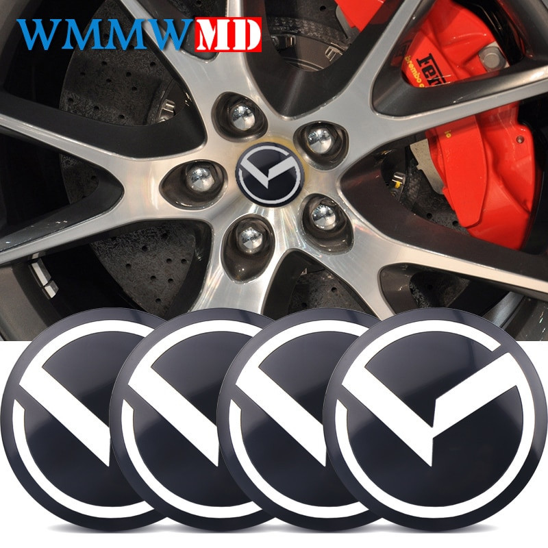 4pack 56mm Bil Styrning Däck Hjul Centrum Sticker Nav Keps Emblem Bricka Dekaler För Kia Cerato Sportage R K2