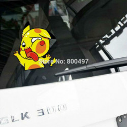 Bil Styling Tecknad Serie Djur Pikachu Pokemon Utslagning De Glas Bil Sticker Dekaler För Peugeot Opel Chevrolet