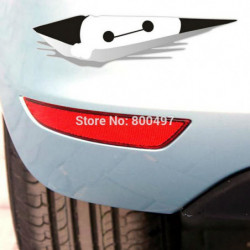 Rolig Stor Hjälte 6 Baymax Peering Bil Sticker Dekal Bak Se Spegel Bil Kropp För Tesla Toyota Vadställe Chevrolet