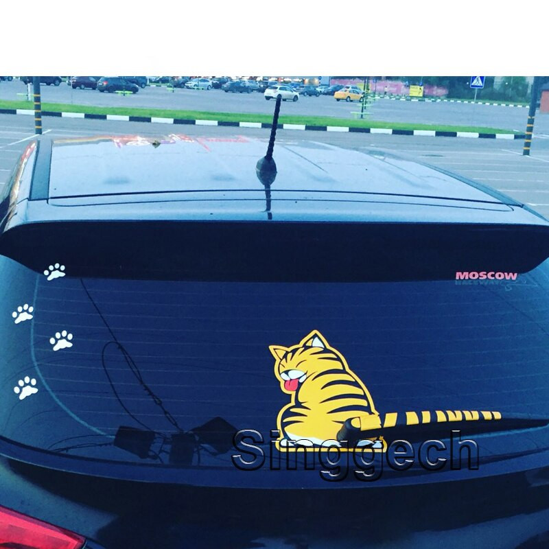 Bil Bak Fönster Torkare Katt Sticker För Suzuki Snabb Sx4 Renault Duster Megane 2 3 Logan Captur Kia K2 Själ