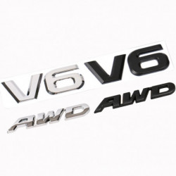 3d Metall Bil Logotyp Sticker Emblem Bil Bricka Dekal För V6 Awd Mercedes Bmw Audi Vw Vadställe Mustang Ranger