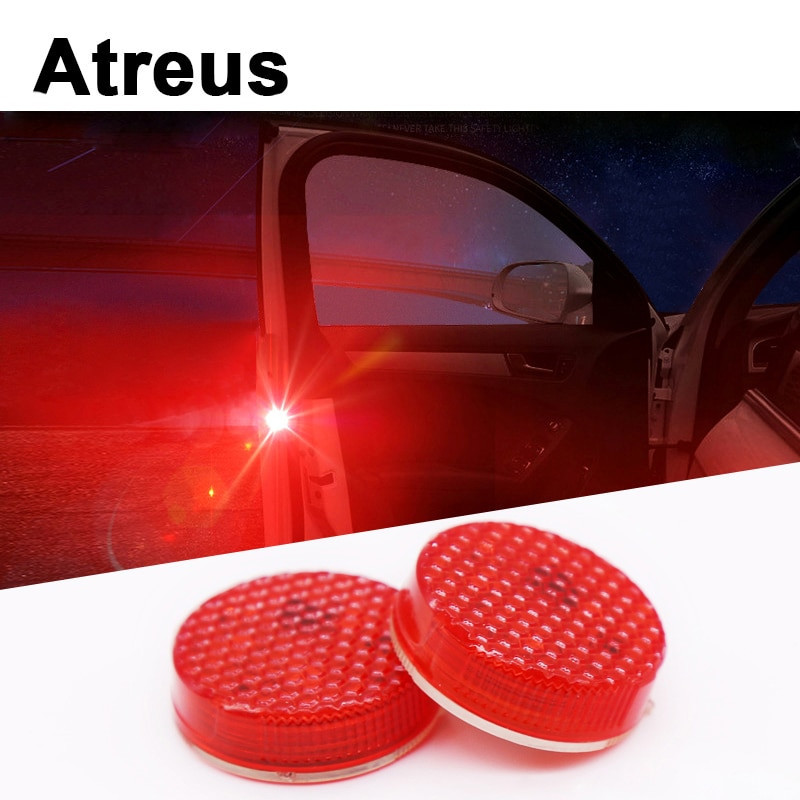 Atreus Bil Dörr Varning Signal Krascha Blixt Lights Led Sticker För Mercedes Benz W204 W203 W211 Amg Mini Tunnbindare