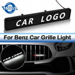 3d Bil Dekoration Magmuskler Krom Grill Emblem Bricka Led Lights För Mercedes Benz Amg En B C Klass Gla C S E