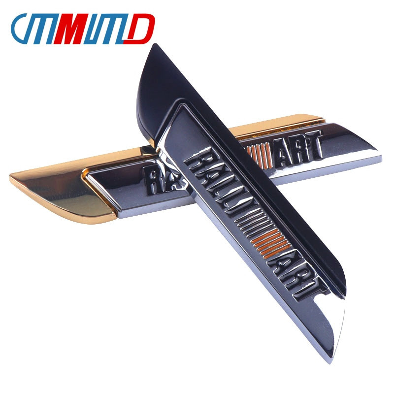 3d Metall Dekal Bil Styling Ralliart Emblem Sticker Bricka För Mitsubishi Lancer 9 10 Asx Främling 3 Pajero Bil