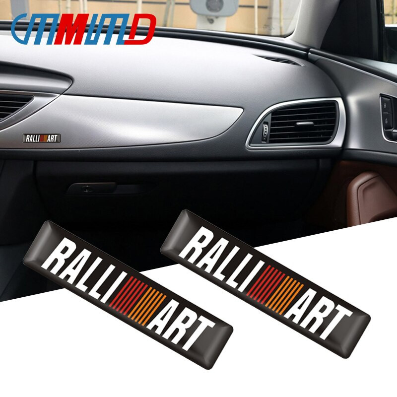 4pack Bil Styling 3d Ralliart Emblem Sticker Dekoration Bricka Dekal För Mitsubishi Lancer Asx Främling Pajero