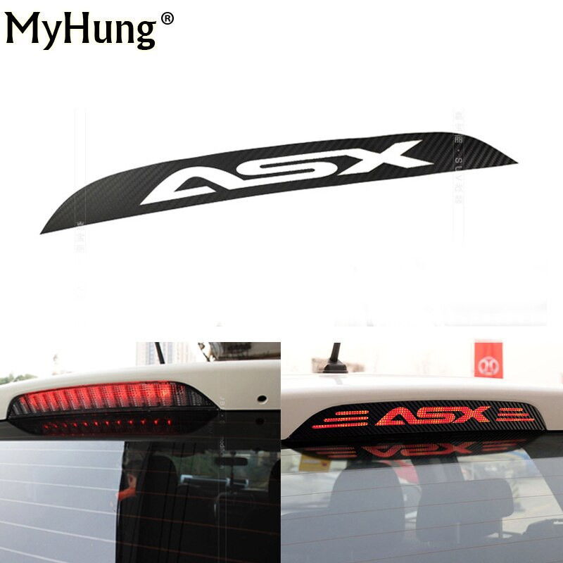 För Mitsubishi Asx 2011 2015 Ytterligare Broms Ljus Sticker Dekorativ Kol Fiber Hög Montera Sluta Lampa Omslag