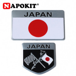 Metall Japansk Flagga Emblem Bricka Japan Bil Sticker Dekaler Tillbehör För Toyoto Honda Nissan Mazda Lexus Mitsubishi