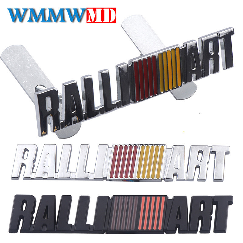 3d Krom Pläterad Metall Emblem Grill Bil Bricka Sticker För Mitsubishi Ralliart Asx Lancer Främling Galant Pajero