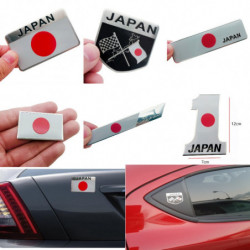 Metall Japansk Flagga Emblem Bricka Japan Bil Sticker Dekaler Tillbehör För Toyoto Honda Nissan Mazda Lexus Mitsubishi