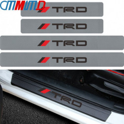 Bil Styling 4pack Kol Fiber Dörr Tröskel Beskyddare Sticker Av Trd Logotyp För Toyota Krona Corolla Reiz Bil