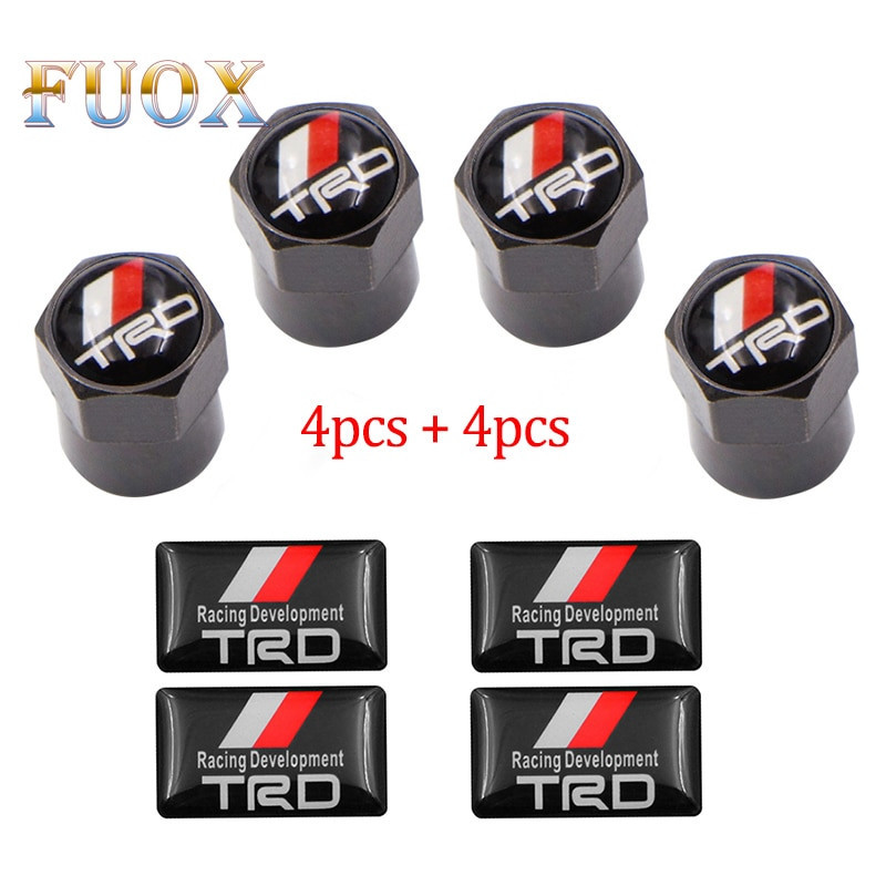 4pack 4pack För Toyota Krona Camry Reiz Trd Tävlings Logotyp Bil Tillbehör Hjul Däck Delar Sport Ventil Stam