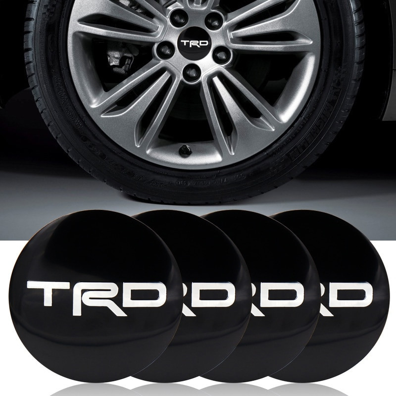 4pack Trd Tävlings Trd Sticker Hjul Centrum Nav Caps Hjul Dammtät Emblem Covers Märka Bil Tillbehör Bil Styling