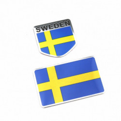 Aluminium Sverige Flagga Bil Styling Sticker Emblem Dekal Bricka För Se Bilar Kropp Fönster Dörr För Volvo