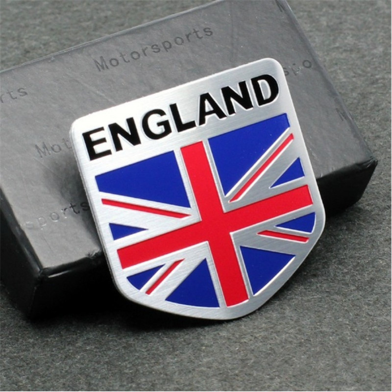 3d Aluminium England Brev Emblem Bricka Dekal Bil Sticker British Flagga Union Domkraft Nation Bilstyling För