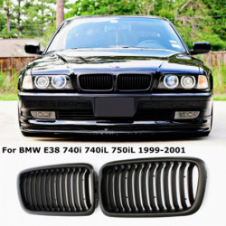 Par Glans Svart Matte Svart Krom Bil Främre Njure Galler Grill För Bmw E38 19992001 Tävlings Grillar