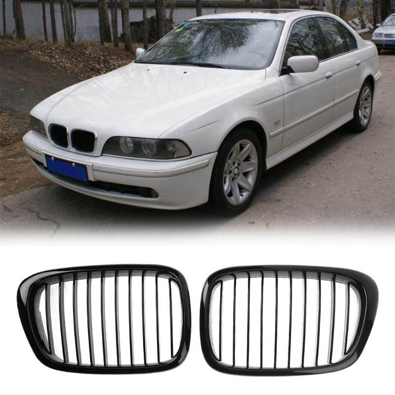 Vodool 2pcs Främre Sport Huva Njure Grill Galler För Bmw E39 9703 Glans Svart Bil Styling Tillbehör