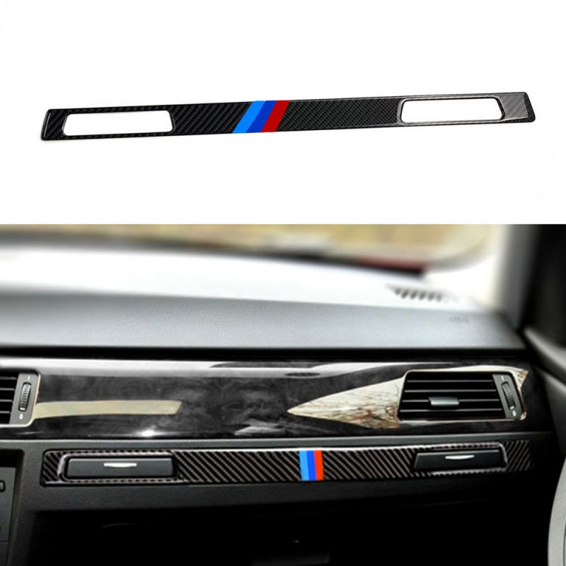 Vänster Hand Kör Bil Interiör Copilot Vatten Kopp Hållare Panel Omslag Kol Fiber Sticker För Bmw E90 E92 E93